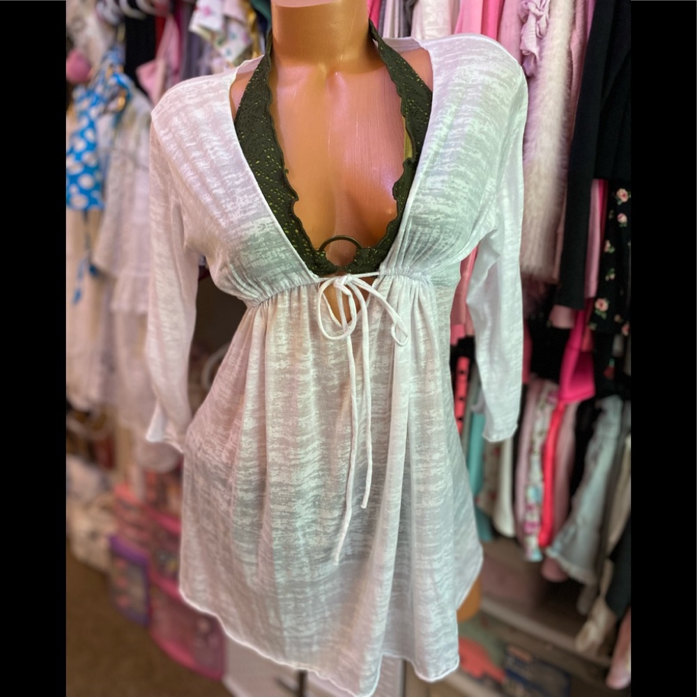 5 for $15! Shore Trendz White Swimsuit Cover-Up Small/Medium